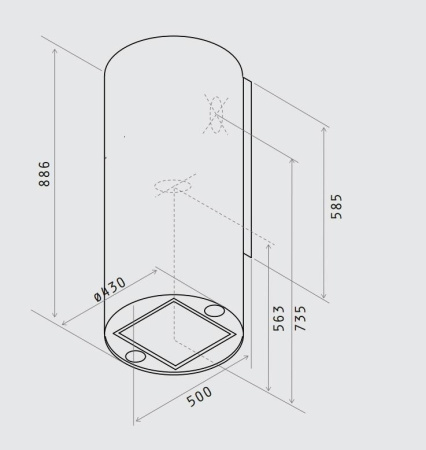 Кухонная вытяжка Jet Air Pipe WH/A/43