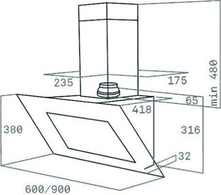 Кухонная вытяжка Teka DVT 980 W
