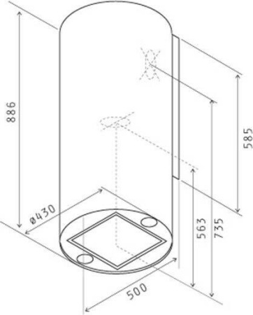 Кухонная вытяжка Jet Air Pipe WH/A/43
