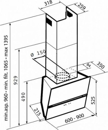 Кухонная вытяжка Korting KHC 99080 GB