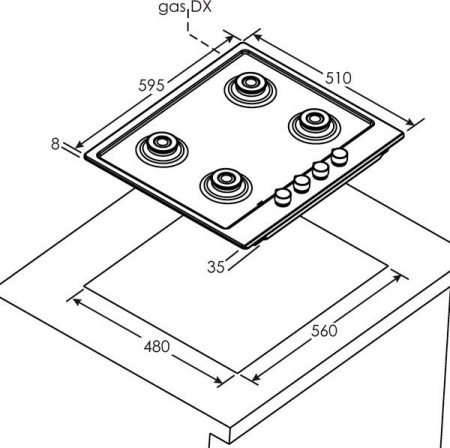 Варочная поверхность Candy CHG 6 D4 WX
