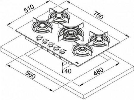 Варочная поверхность Franke FHCR 755 4G TC HE XS C