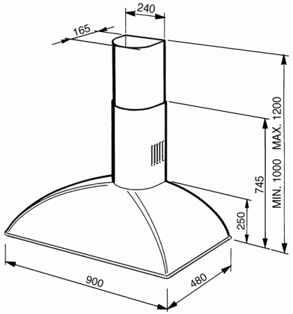 Кухонная вытяжка Smeg KSE89PO